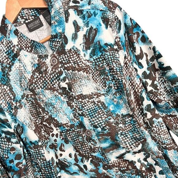 Chico's Jackets & Blazers - Chico's Women's L Jacket Animal Print Snakeskin Stretch 3/4 Sleeve Career Casual